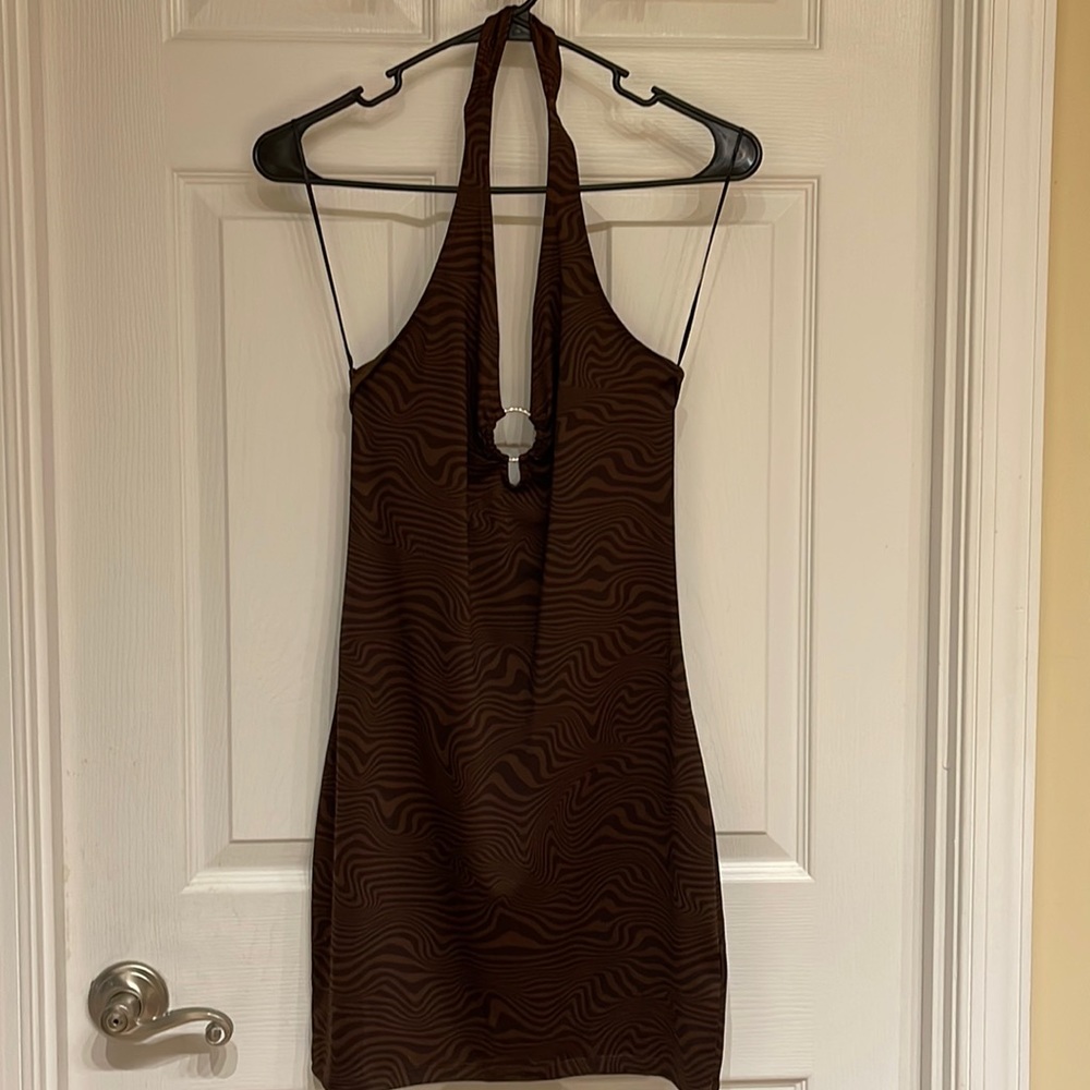 Brown halter dress (brand new)